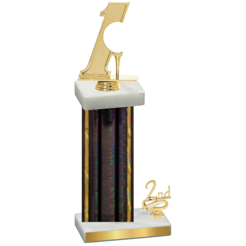 Accented Single Black Glacier Second Place Golf Trophy