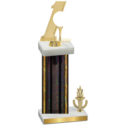 Accented Single Black Glacier Victory Golf Trophy