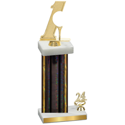 Accented Single Black Glacier Year Golf Trophy