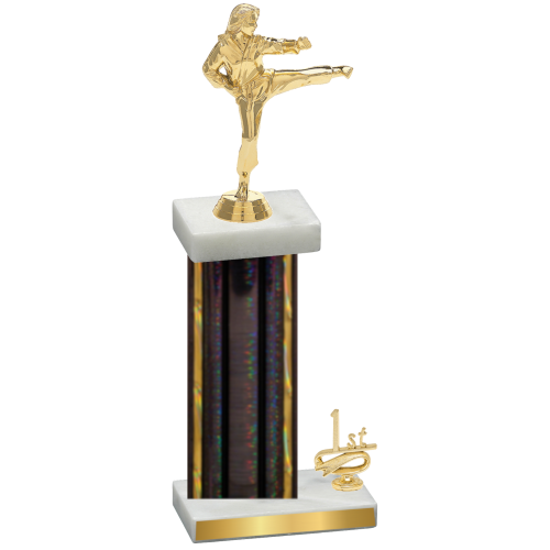 Accented Single Black Glacier First Place Karate Trophy