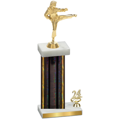 Accented Single Black Glacier Year Karate Trophy