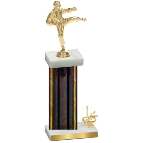 Accented Single Black Glacier First Place Karate Trophy