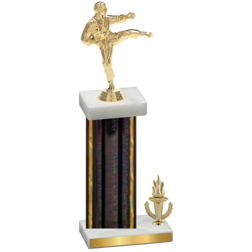 Accented Single Black Glacier Victory Karate Trophy