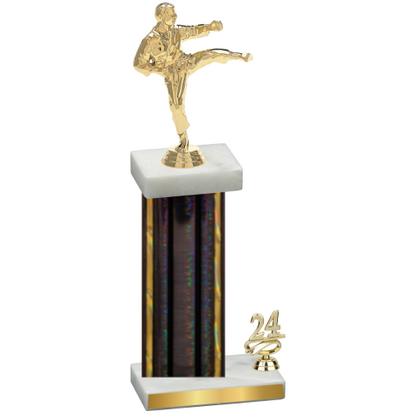 Accented Single Black Glacier Year Karate Trophy