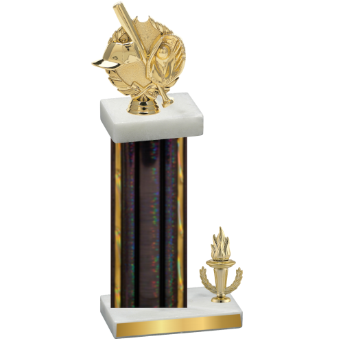 Accented Single Black Glacier Victory Baseball Trophy