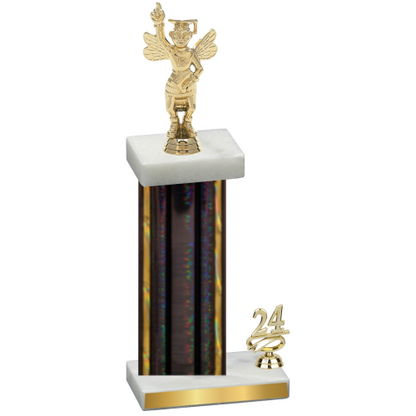 Accented Single Black Glacier Year Academics Trophy