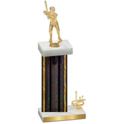 Accented Single Black Glacier First Place Baseball Trophy