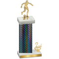 Accented Single Black Carbon Fiber Second Place Soccer Trophy