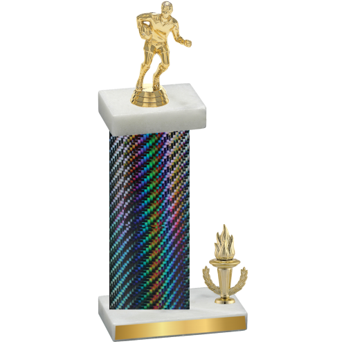 Accented Single Black Carbon Fiber Victory Rugby Trophy