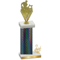 Accented Single Black Carbon Fiber Second Place Rugby Trophy