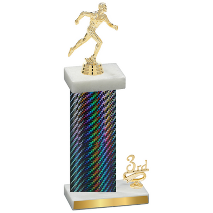 Accented Single Black Carbon Fiber Third Place Running Trophy