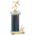 Accented Single Black Carbon Fiber Second Place Running Trophy