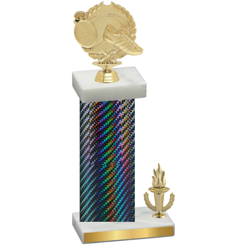 Accented Single Black Carbon Fiber Victory Running Trophy