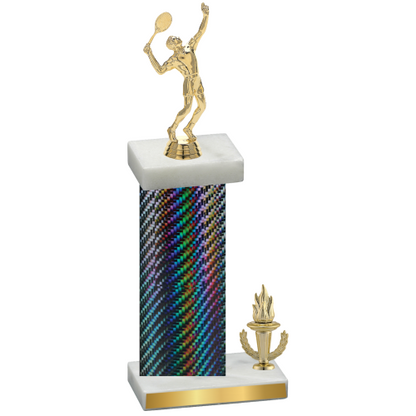 Accented Single Black Carbon Fiber Victory Tennis Trophy