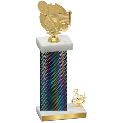 Accented Single Black Carbon Fiber Third Place Tennis Trophy