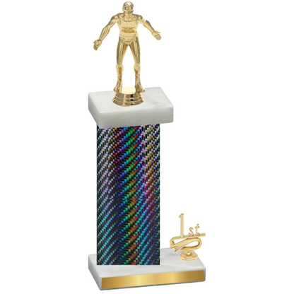Accented Single Black Carbon Fiber First Place Wrestling Trophy