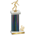 Accented Single Black Carbon Fiber Fourth Place Bowling Trophy