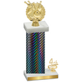 Accented Single Black Carbon Fiber Fourth Place Bowling Trophy