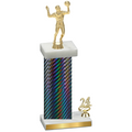 Accented Single Black Carbon Fiber Year Volleyball Trophy