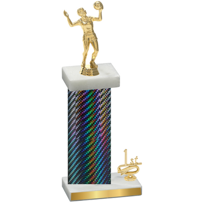 Accented Single Black Carbon Fiber First Place Volleyball Trophy