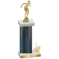 Accented Single Black Carbon Fiber First Place Tennis Trophy