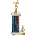 Accented Single Black Carbon Fiber Victory Tennis Trophy