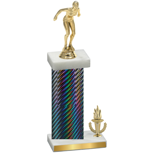 Accented Single Black Carbon Fiber Victory Tennis Trophy