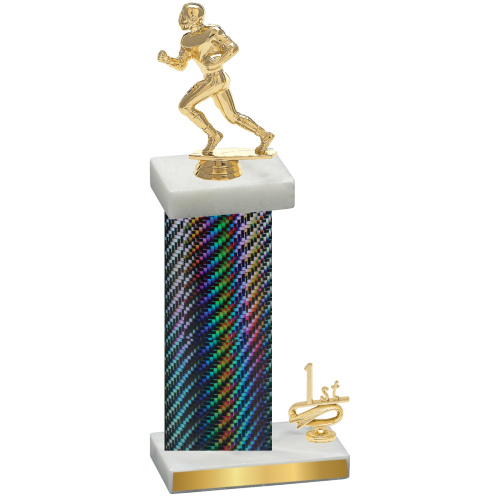 Accented Single Black Carbon Fiber First Place Football Trophy