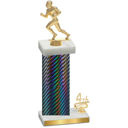 Accented Single Black Carbon Fiber Fourth Place Football Trophy