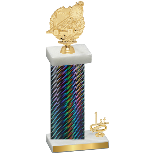Accented Single Black Carbon Fiber First Place Swimming Trophy