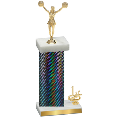 Accented Single Black Carbon Fiber First Place Cheerleading Trophy