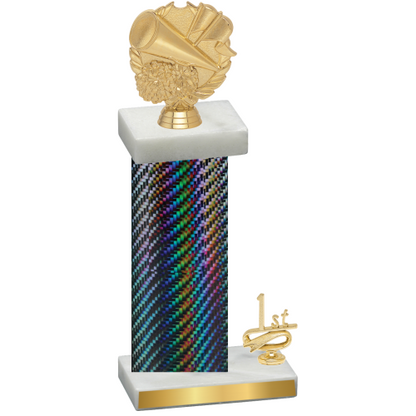 Accented Single Black Carbon Fiber First Place Cheerleading Trophy