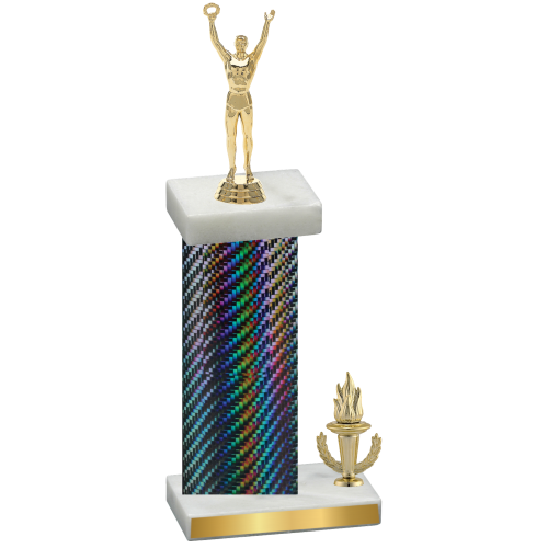 Accented Single Black Carbon Fiber Victory Victory Trophy