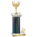 Accented Single Black Carbon Fiber Fourth Place Victory Trophy