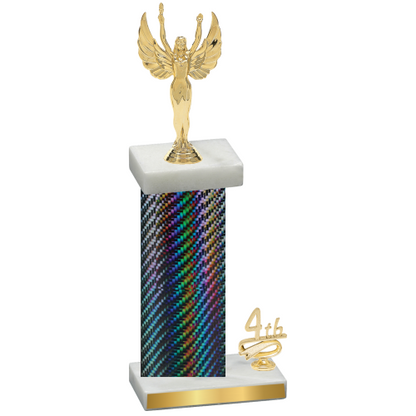 Accented Single Black Carbon Fiber Fourth Place Victory Trophy