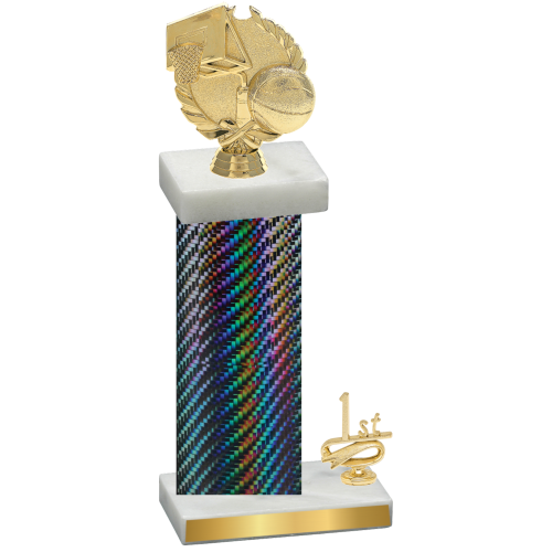 Accented Single Black Carbon Fiber First Place Basketball Trophy