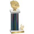 Accented Single Black Carbon Fiber Fourth Place Basketball Trophy
