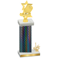 Accented Single Black Carbon Fiber First Place Pickleball Trophy