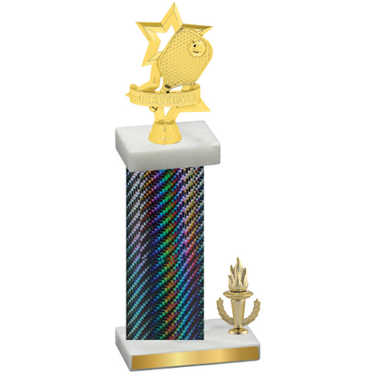 Accented Single Black Carbon Fiber Victory Pickleball Trophy