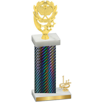 Accented Single Black Carbon Fiber First Place Pickleball Trophy