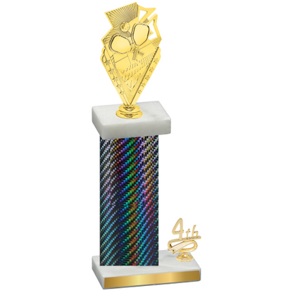 Accented Single Black Carbon Fiber Fourth Place Pickleball Trophy