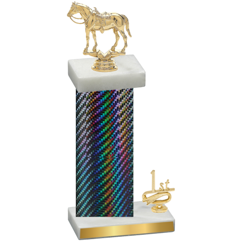 Accented Single Black Carbon Fiber First Place Horses Trophy