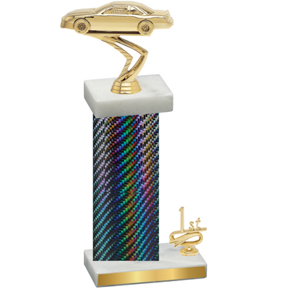 Accented Single Black Carbon Fiber First Place Cars Trophy