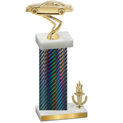 Accented Single Black Carbon Fiber Victory Cars Trophy