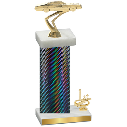 Accented Single Black Carbon Fiber First Place Cars Trophy