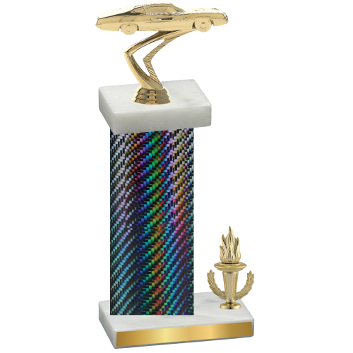 Accented Single Black Carbon Fiber Victory Cars Trophy