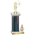 Accented Single Black Carbon Fiber Victory Archery Trophy