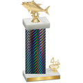 Accented Single Black Carbon Fiber Fourth Place Fishing Trophy