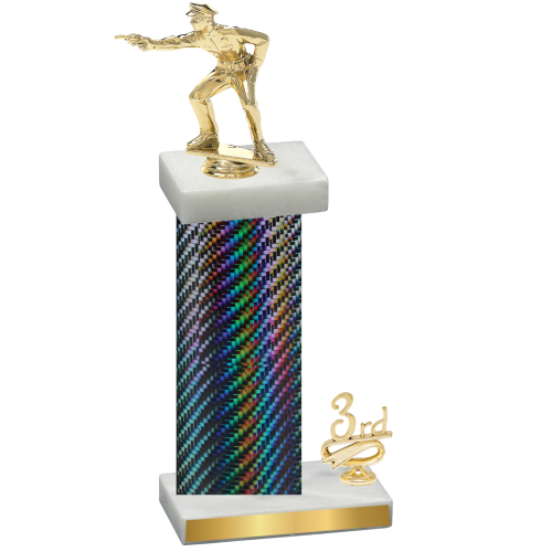 Accented Single Black Carbon Fiber Third Place Shooter Trophy