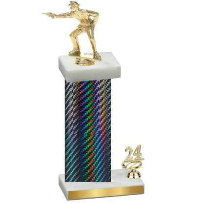 Accented Single Black Carbon Fiber Year Shooter Trophy